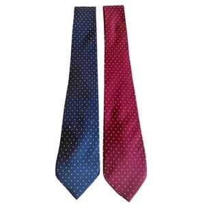 Vintage Alfani Silk Ties – Set of 2 Polka Dot Pattern – Hand Made in Italy